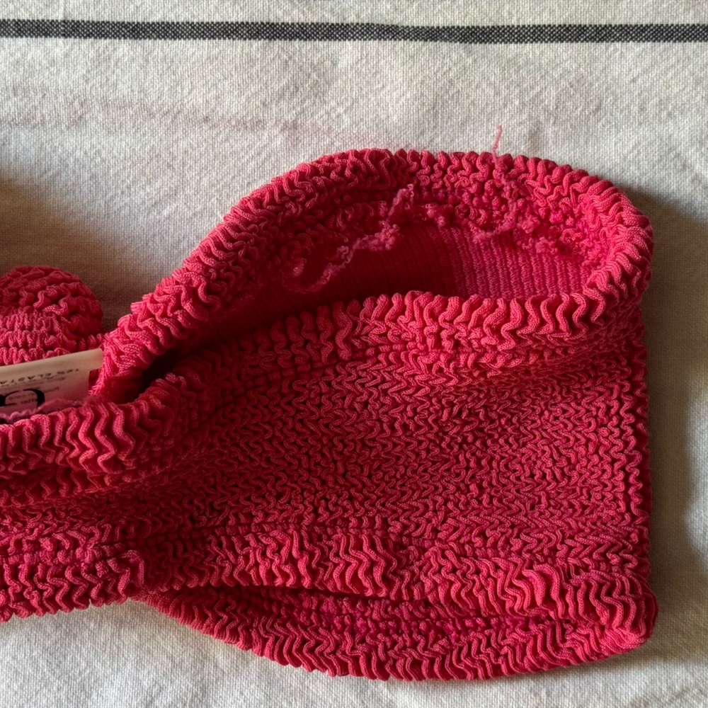 Hunza G Jean Bandeau Bikini Top Raspberry One Size - Picture 4 of 5